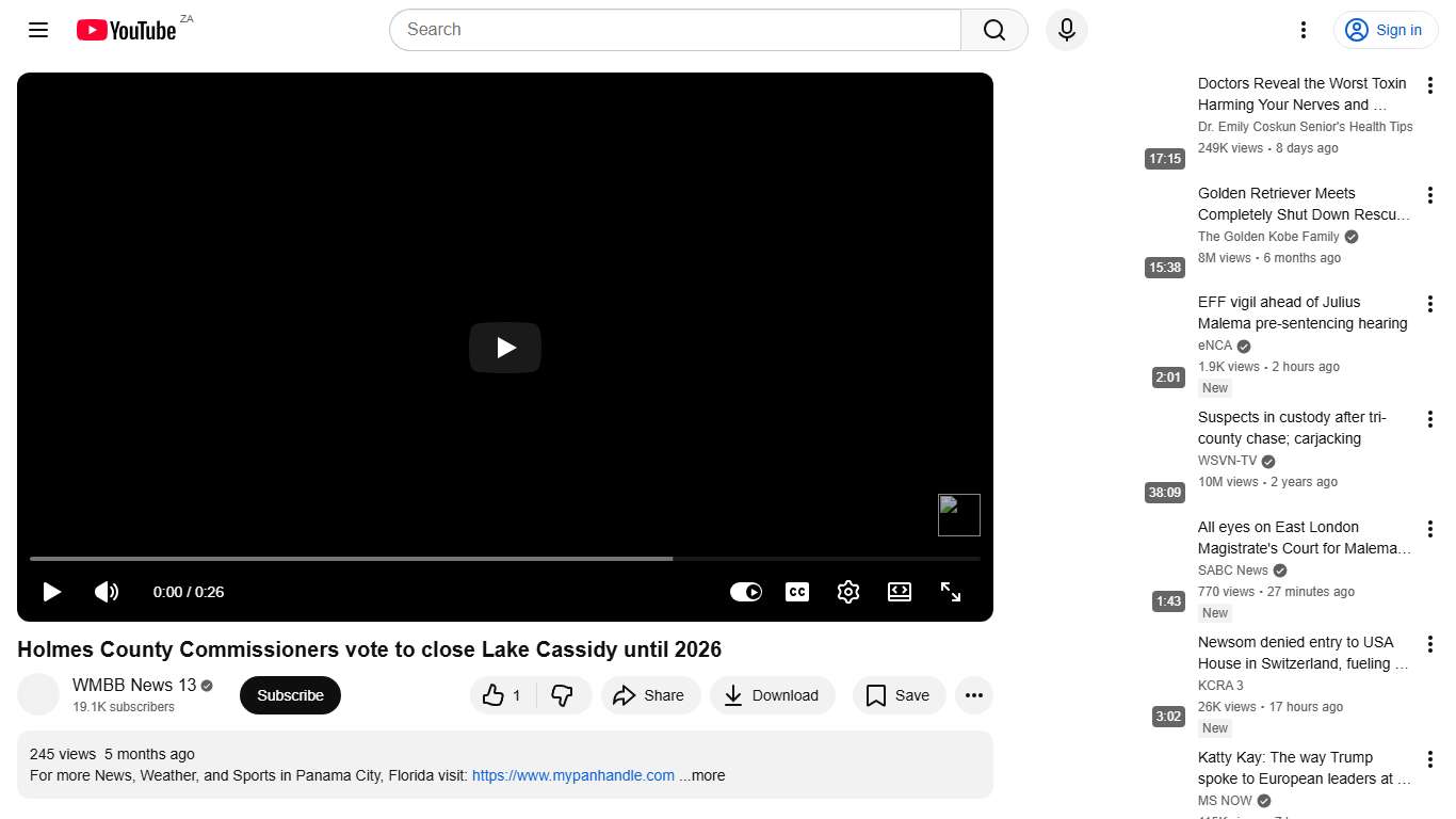 Holmes County Commissioners vote to close Lake Cassidy until 2026 - YouTube