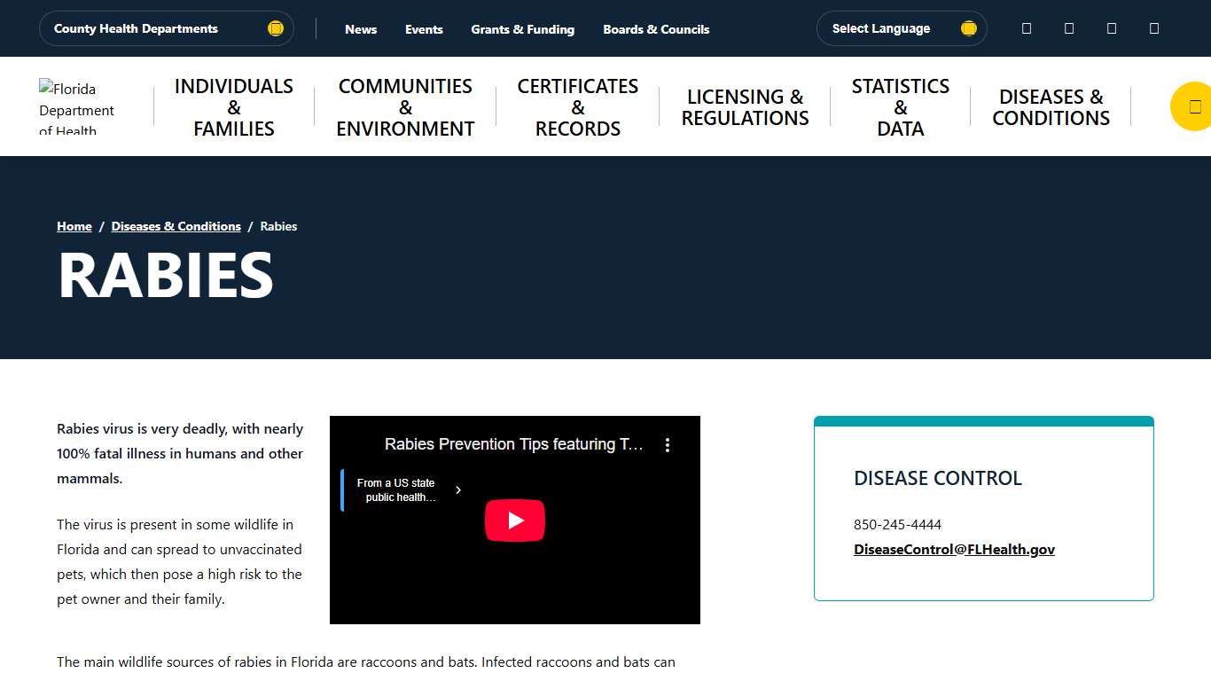 Rabies - Florida Department of Health