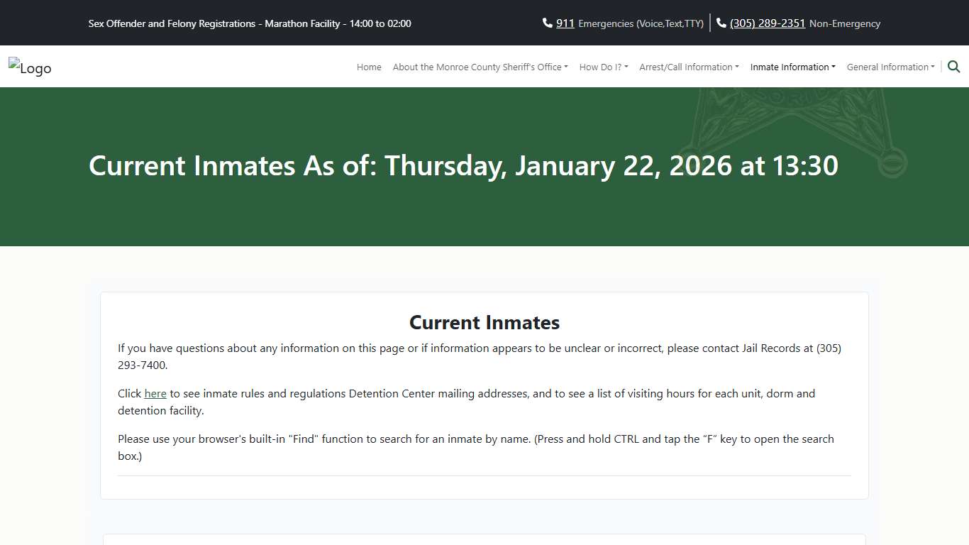 M.C.S.O - Current Inmates